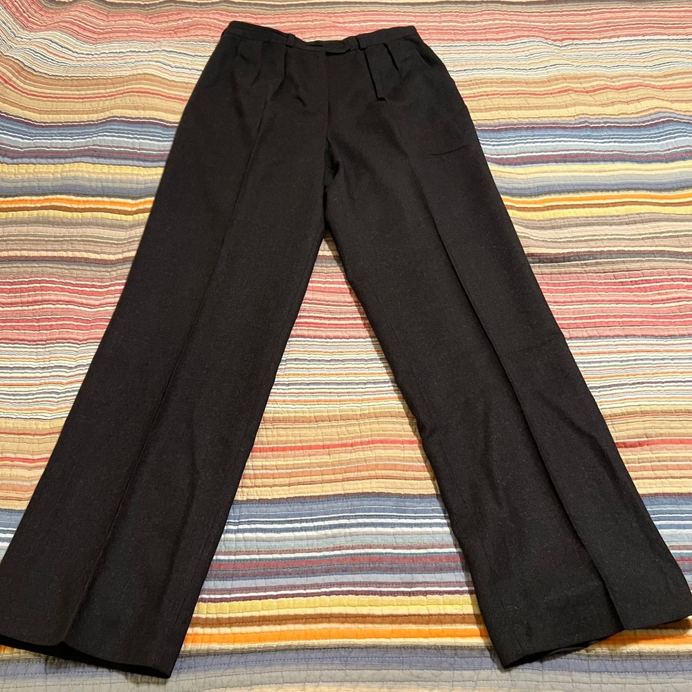 Giorgio Sant'‎ Angelo 100% Pure Merino Wool Women Pants Size 12 Gray/Black